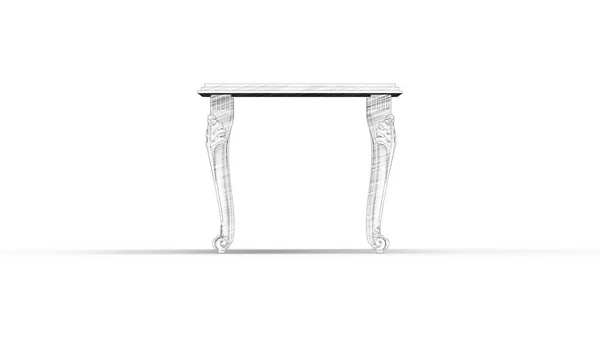 Klassischer Vintage Tisch isoliert auf weißem Hintergrund — Stockfoto