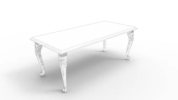 经典复古桌子隔离在白色背景 — 图库照片