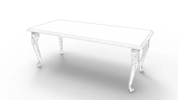 经典复古桌子隔离在白色背景 — 图库照片