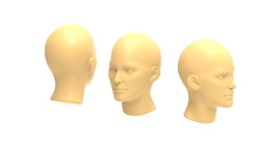 Beyaz arkaplanda izole edilmiş bir insan modelinin 3D canlandırması
