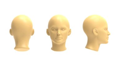Beyaz arkaplanda izole edilmiş bir insan modelinin 3D canlandırması