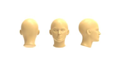 Beyaz arkaplanda izole edilmiş bir insan modelinin 3D canlandırması
