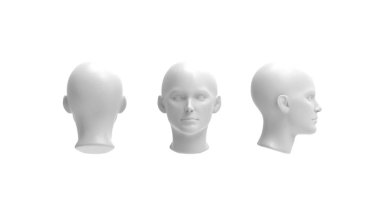 Beyaz arkaplanda izole edilmiş bir insan modelinin 3D canlandırması