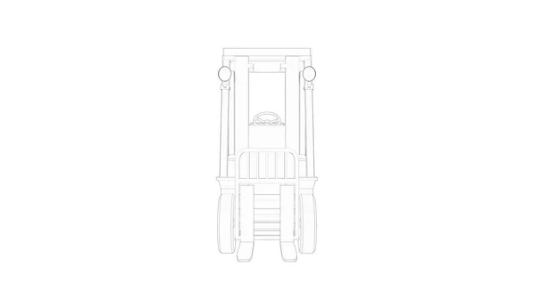 3d rendering of a fork lift loader isolated in white background — 스톡 사진