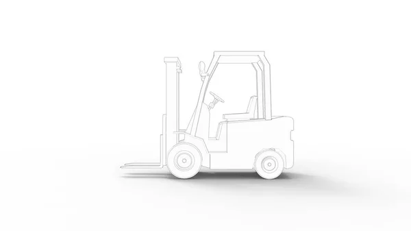 3d rendering of a fork lift loader isolated in white background — Stock Photo, Image