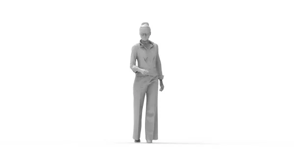 3d rendering of a woman walking isolated in white background — 스톡 사진