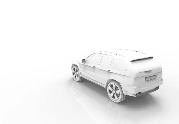 3d representación de un coche SUV aislado en fondo de estudio blanco —  Fotos de Stock