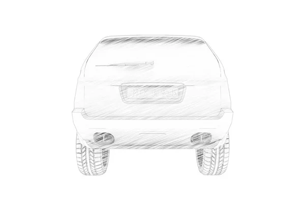 3d renderowania samochodu Suv izolowane w białym tle studio — Zdjęcie stockowe