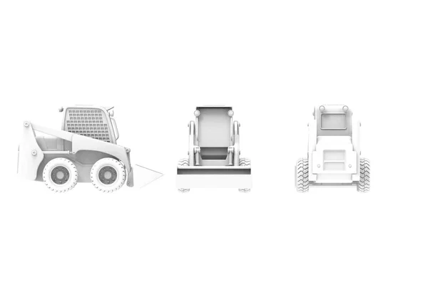 3d rendering of a small excavator isolated in white studio background — 스톡 사진
