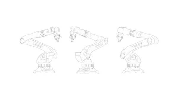 3d weergave van een robot arm geïsoleerd in witte studio achtergrond — Stockfoto