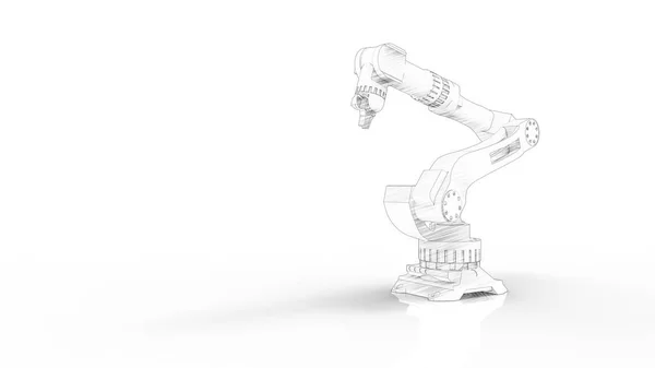 3D rendering of a robot arm isolated in white studio background — Stock Photo, Image