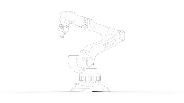 3d weergave van een robot arm geïsoleerd in witte studio achtergrond — Stockfoto