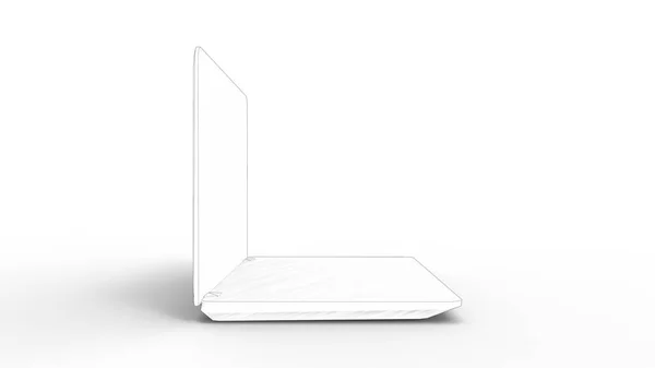 3d representación bosquejo de un ordenador portátil aislado en fondo blanco — Foto de Stock