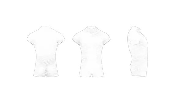 3d rendering of a male torso isolated in white background — 스톡 사진