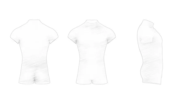 3d rendering of a male torso isolated in white background — 스톡 사진