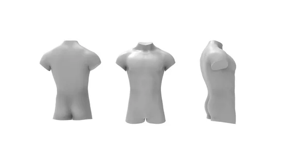 3d renderização de um torso masculino isolado em fundo branco — Fotografia de Stock