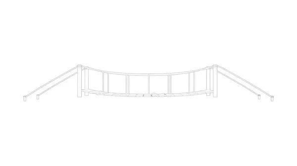 3d renderowanie mostu izolowanego w białym tle — Zdjęcie stockowe