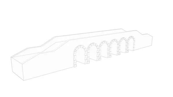 3d renderização de uma ponte isolada em fundo branco — Fotografia de Stock