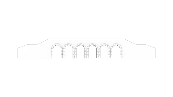 3d renderização de uma ponte isolada em fundo branco — Fotografia de Stock