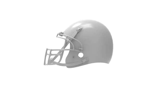 白いスタジオの背景に隔離されたアメリカンフットボールのヘルメットの3Dレンダリング — ストック写真