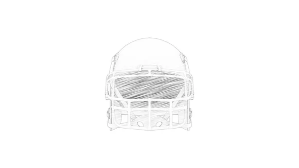 3d rendu d'un casque de football américain isolé en arrière-plan studio blanc — Photo