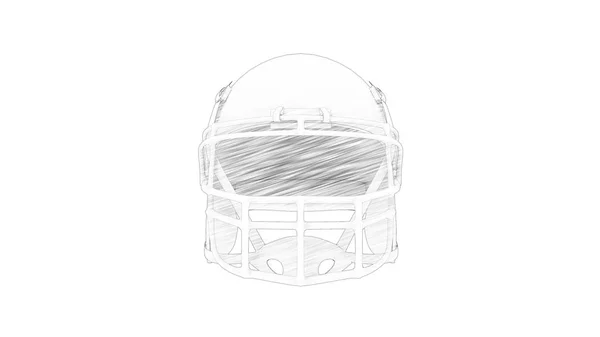 흰색 스튜디오 배경에서 고립 된 미식 축구 헬멧의 3D 렌더링 — 스톡 사진