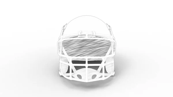 Rendering 3d di un casco da calcio americano isolato su sfondo bianco — Foto Stock