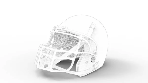 3d renderização de um capacete de futebol americano isolado em fundo estúdio branco — Fotografia de Stock