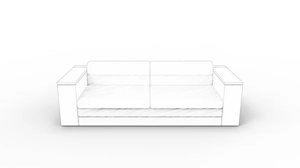 3d rendering of a couch isolated in white studio background — Stock Photo, Image