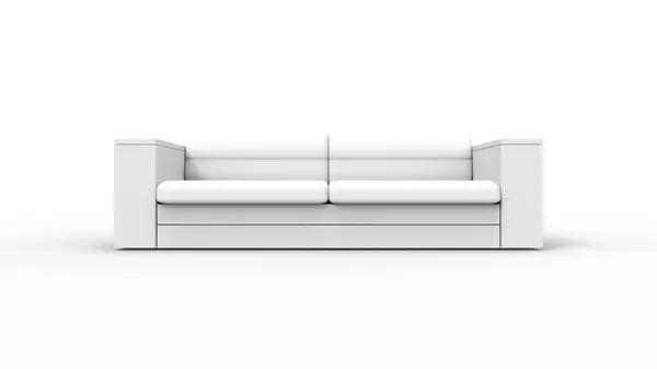 Representación 3d de un sofá aislado en fondo blanco del estudio — Foto de Stock