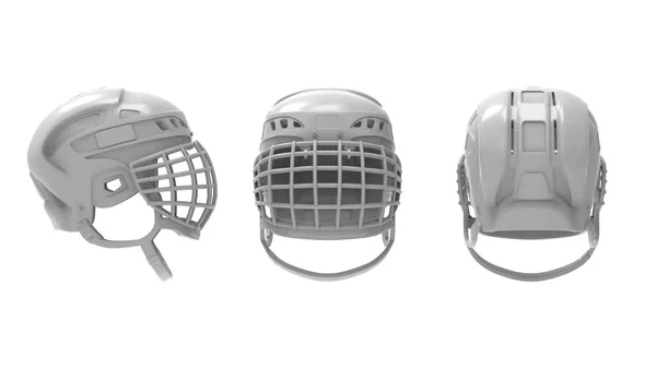 3d weergave van een ijshockey helm masker geïsoleerd in witte achtergrond — Stockfoto