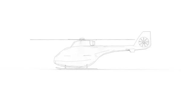 Representación 3d de un helicóptero de polietileno bajo aislado en fondo de estudio blanco —  Fotos de Stock
