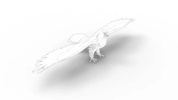 Representación 3d de un águila aislada en fondo blanco del estudio — Foto de Stock