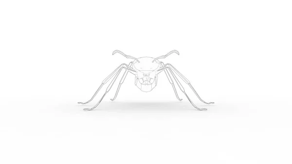 3D-рендеринг муравья на белом фоне студии — стоковое фото