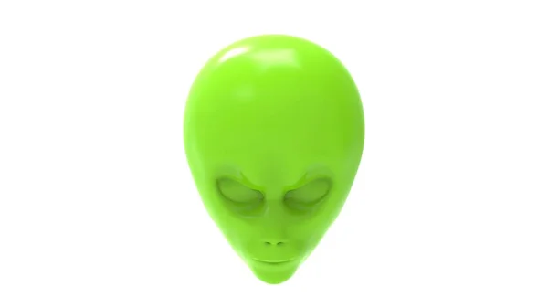 Representación 3d de una cara alienígena aislada en fondo blanco —  Fotos de Stock