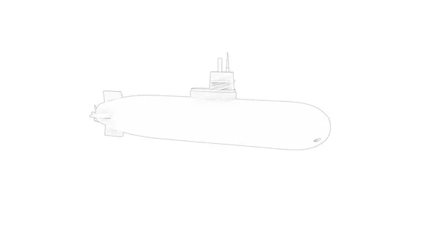 3d renderowania łodzi podwodnej izolowane w białym tle studio — Zdjęcie stockowe