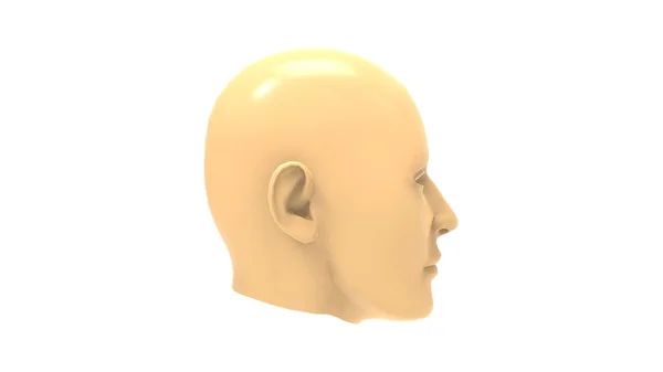3D візуалізація людського обличчя ізольовано на білому тлі — стокове фото