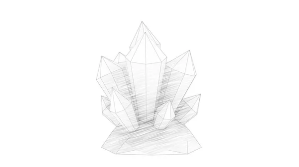 3d renderowania kryształów izolowanych w białym tle studio — Zdjęcie stockowe