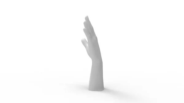 3D рендеринг нескольких рук на белом фоне студии — стоковое фото