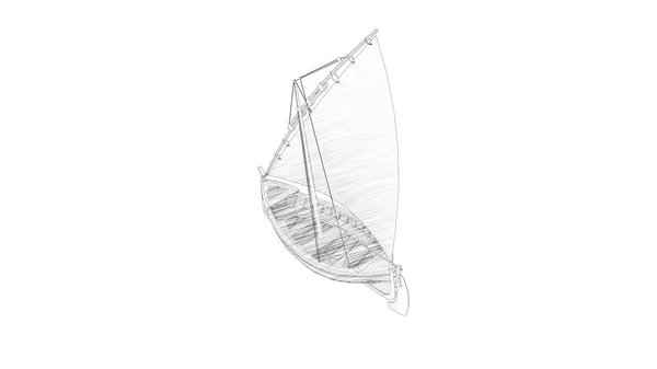 3d renderização de um veleiro siolado em fundo estúdio branco — Fotografia de Stock