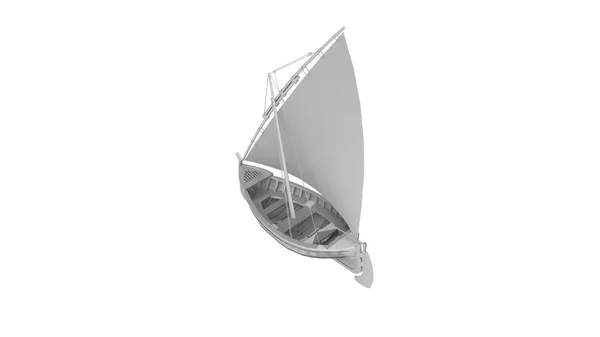 3d rendering van een zeilboot siolated in witte studio achtergrond — Stockfoto