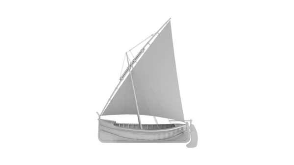 3d rendering van een zeilboot siolated in witte studio achtergrond — Stockfoto