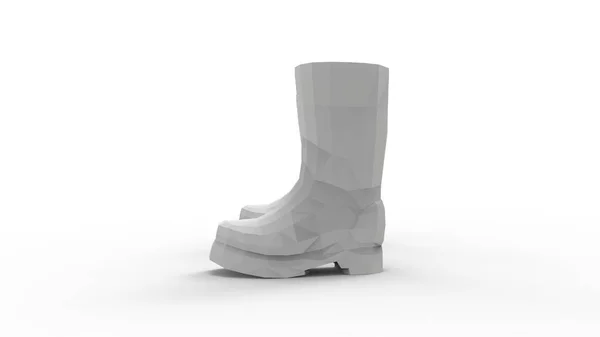 白い背景に隔離されたブーツのペアの3Dレンダリング — ストック写真