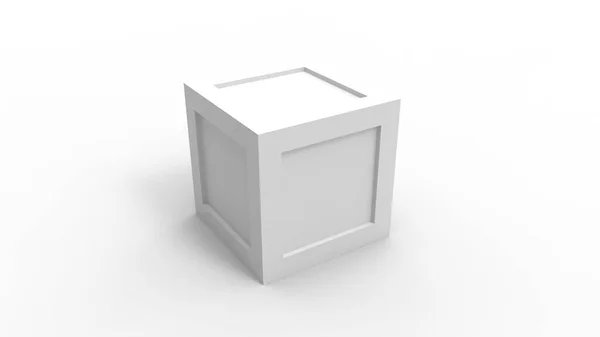 3d renderização de uma caixa simples caixa isolada em fundo branco — Fotografia de Stock