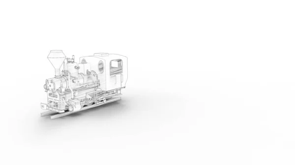 3d renderowanie lokomotywy izolowane w białym tle studio — Zdjęcie stockowe