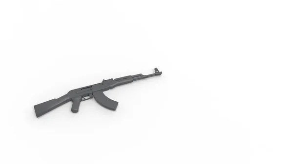 Renderização 3d de um rifle automático isolado em fundo branco — Fotografia de Stock