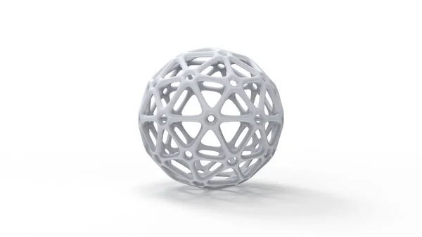 Representación 3d de una bola de esfera en forma compleja aislada en fondo blanco —  Fotos de Stock