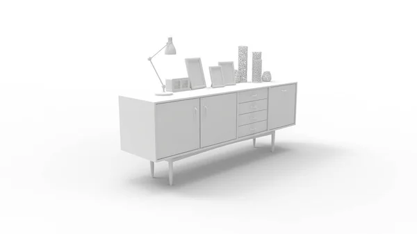 3d rendering of a cabinet isolated in white studio background — 스톡 사진