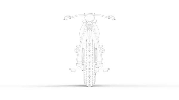 白色工作室隔离的概念巡航摩托车3D渲染 — 图库照片