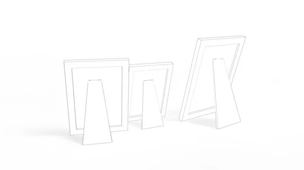 3D renderização de molduras de fotos isoladas em fundo estúdio branco — Fotografia de Stock